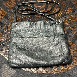 MARGOT Small Black Leather Crossbody Purse